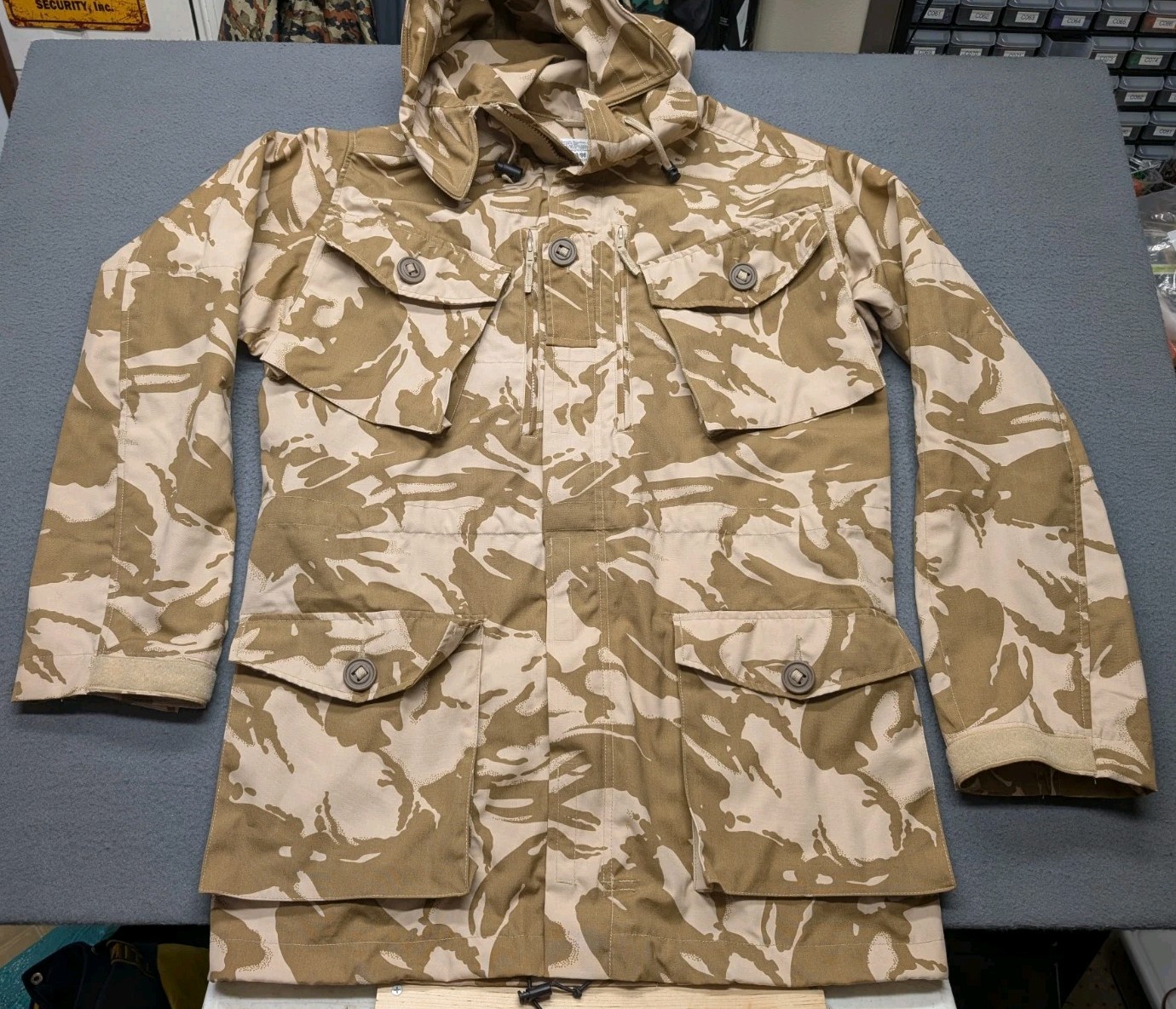 British Army Desert DPM Windproof Combat Smock Sz 180/96 Medium Camo Dyed Tan