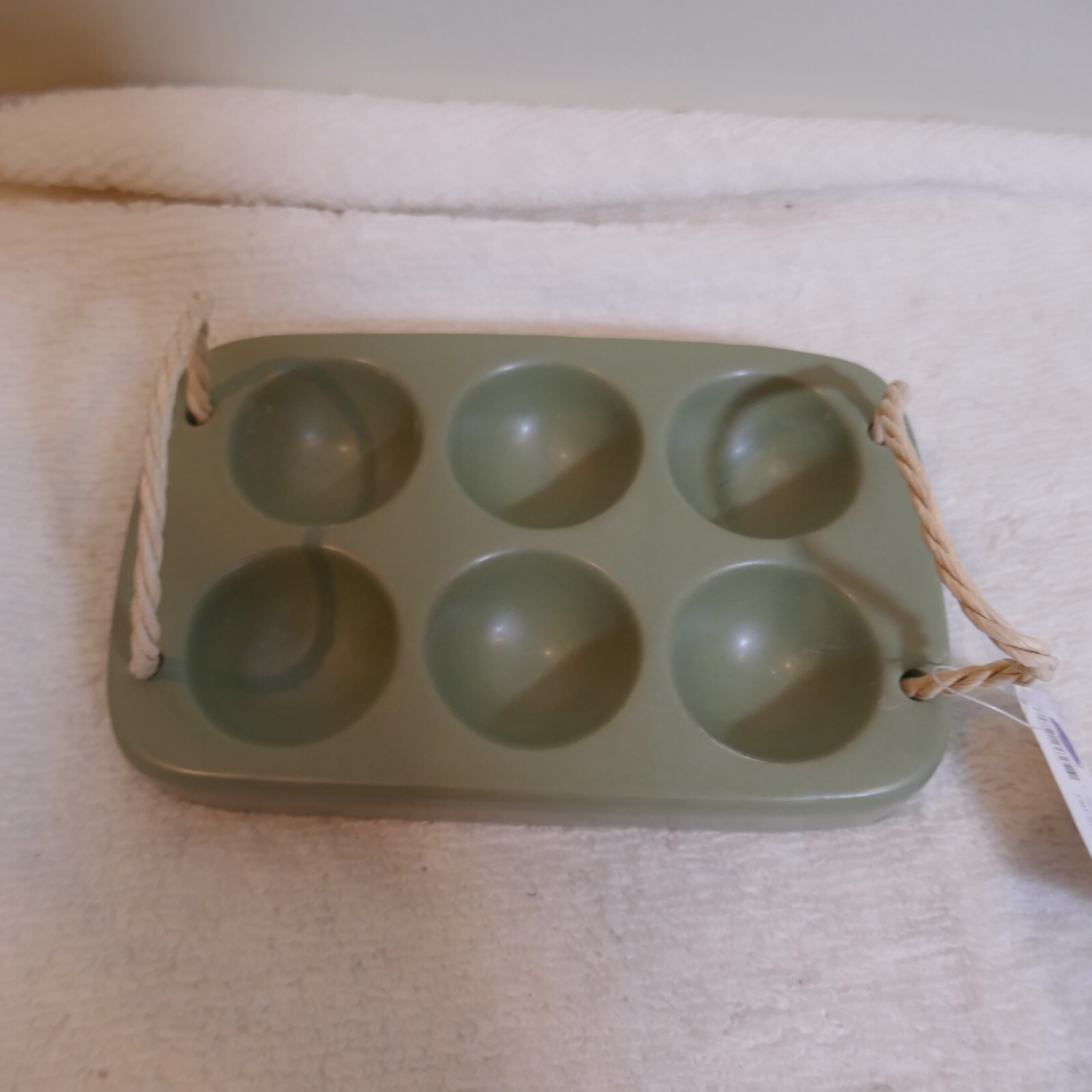 Ceramic Egg Holders. Crescent Enterprise. Easter 1 Cream 1 Olive Set of 2 6 eggs