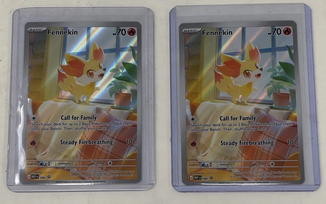 Fennekin 080 Pokemon Mega Evolution Promo Holo Pair Near Mint NM x 2 NOT STAMPED