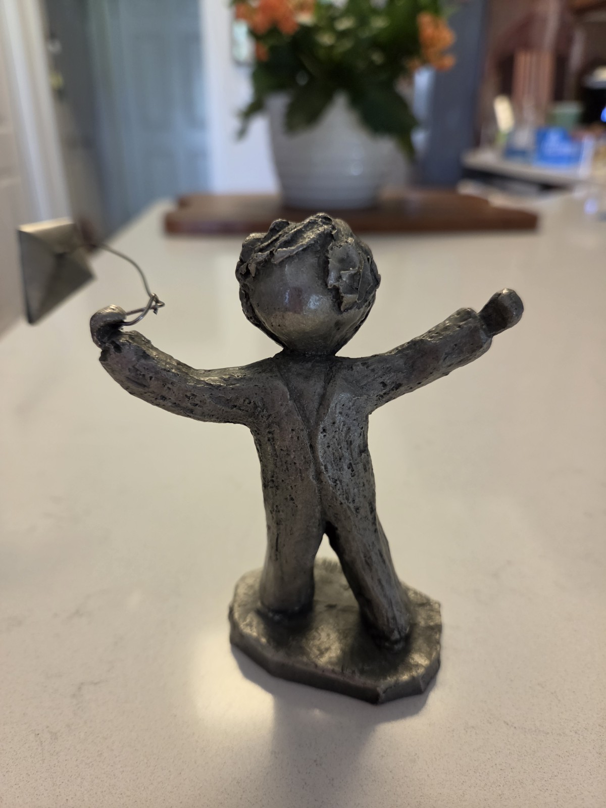 Hudson Pewter Walli Ortman Boy Flying Kite 6-1/2″