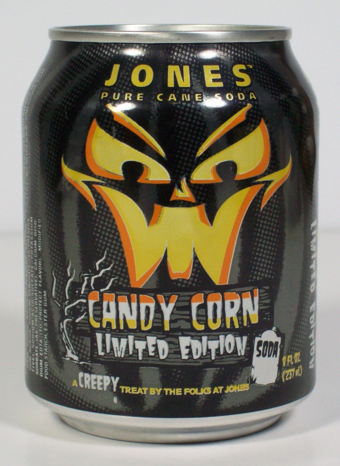 Jones Soda Candy Corn Limited Edition 8 oz Can Pure Cane Soda Creepy Treat