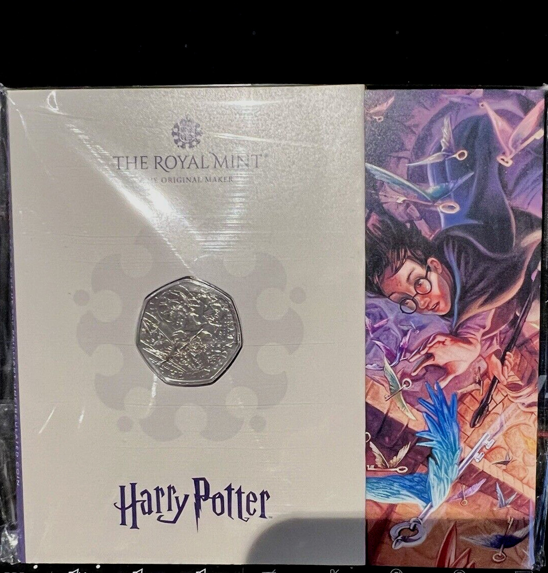 Royal Mint 2024 Harry Potter Winged Keys 50p Coin in Folder! Brilliant Unc