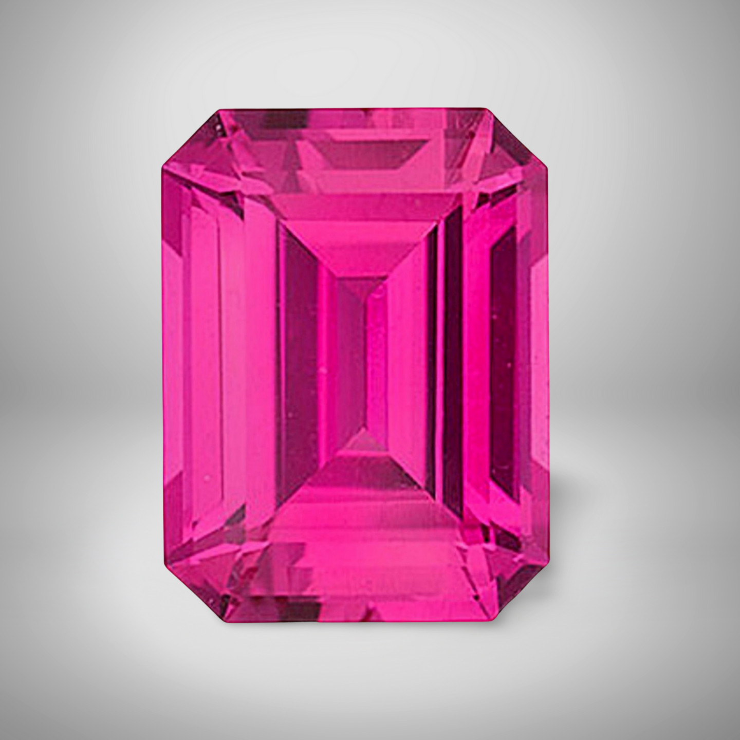Rubellite Tourmaline Emerald Cut Gemstone 9 Cts – 16×12 mm Vivid Loose Gem