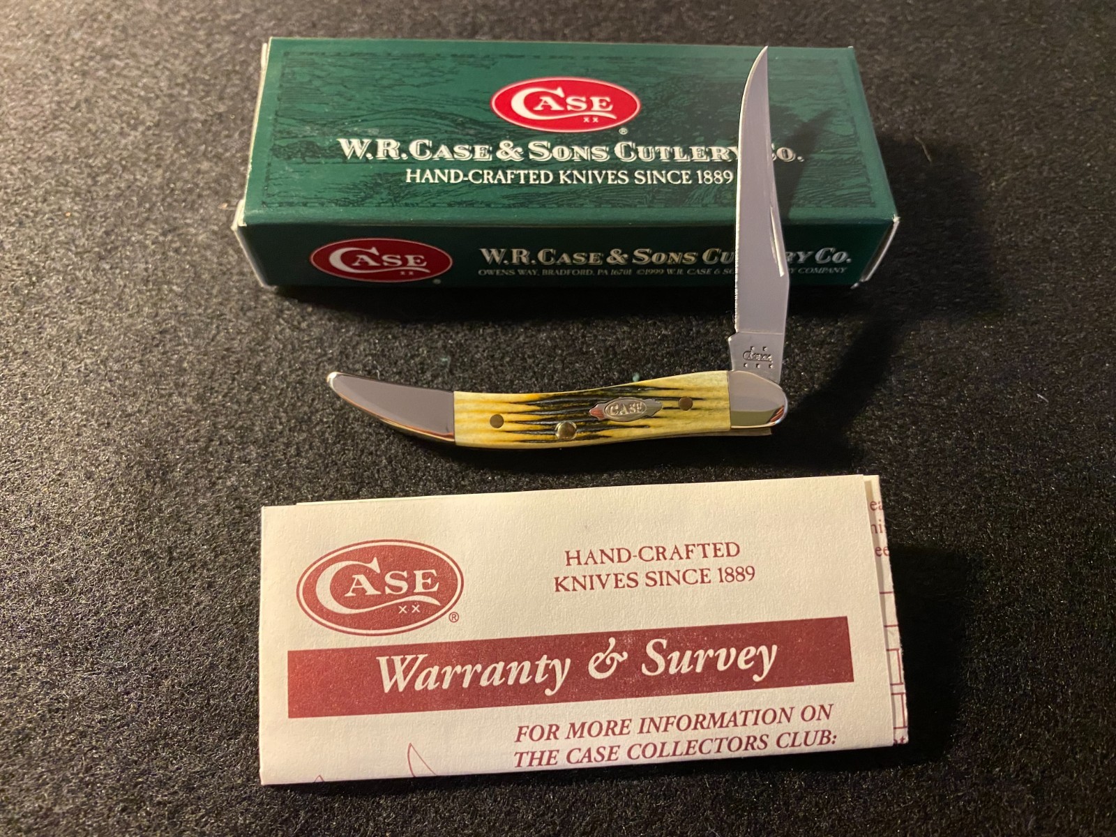 Case XX 610096 Olive Green Barnboard Bone Tiny Toothpick Pocket Knife 2005