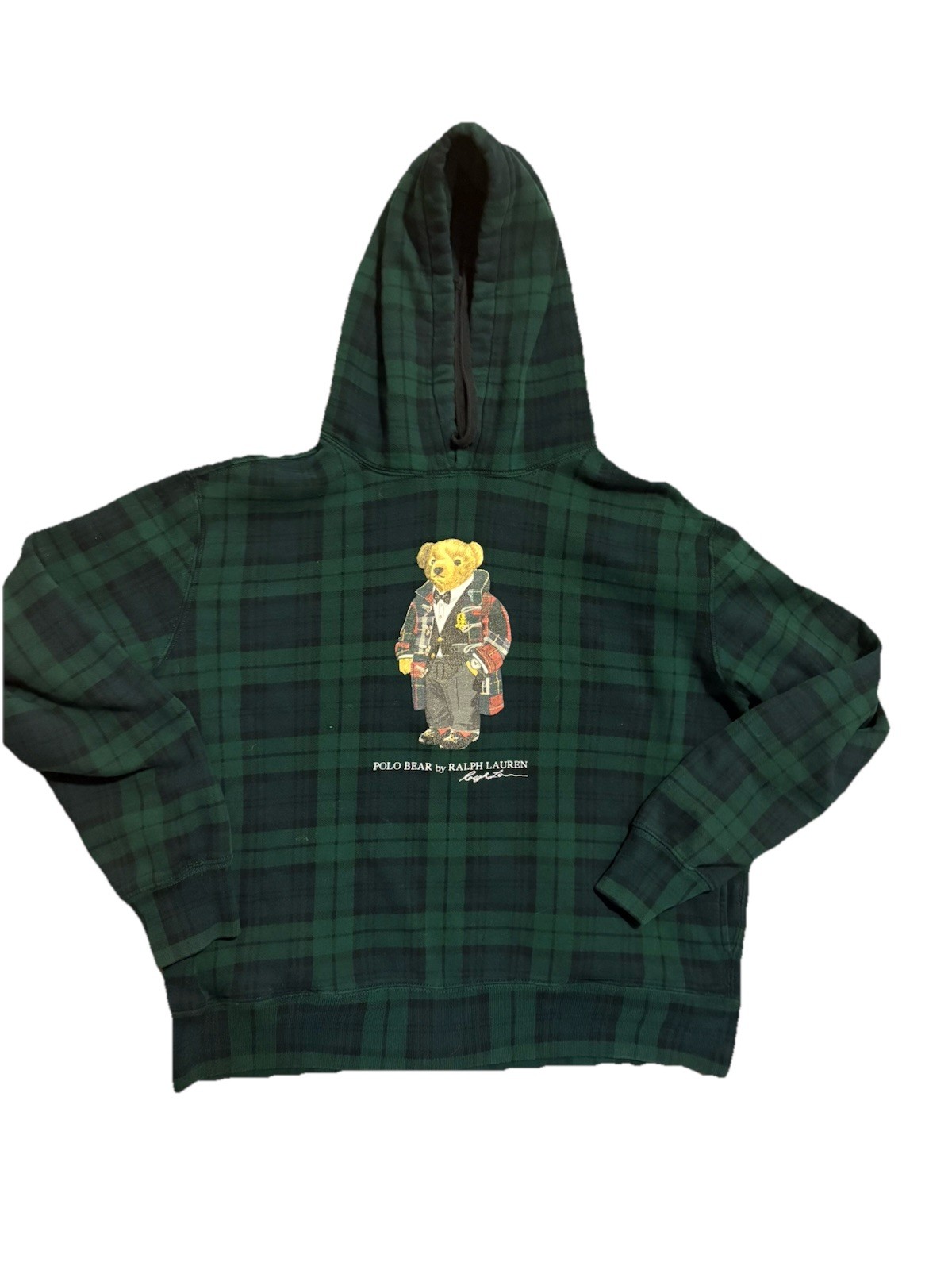 Ralph Lauren Top Large Polo Bear Hoodie Check Women Limited Edition VHTF Rar