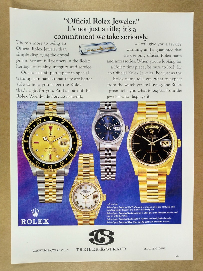 1992 Rolex GMT-Master II Datejust Date Day-Date vintage print Ad