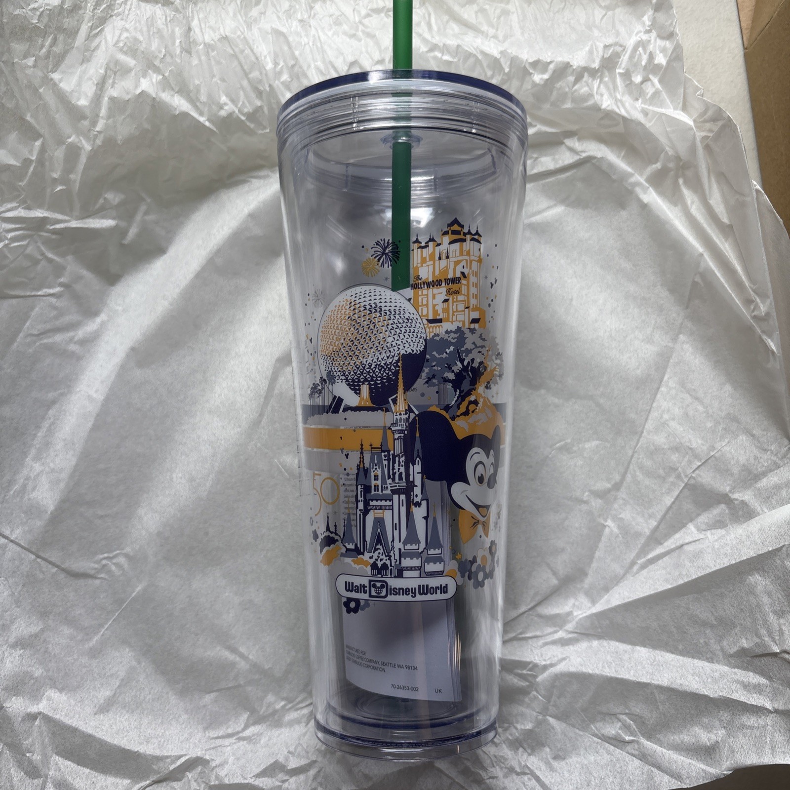 Walt Disney World/Starbucks 50th Anniversary Tumbler – New In Box
