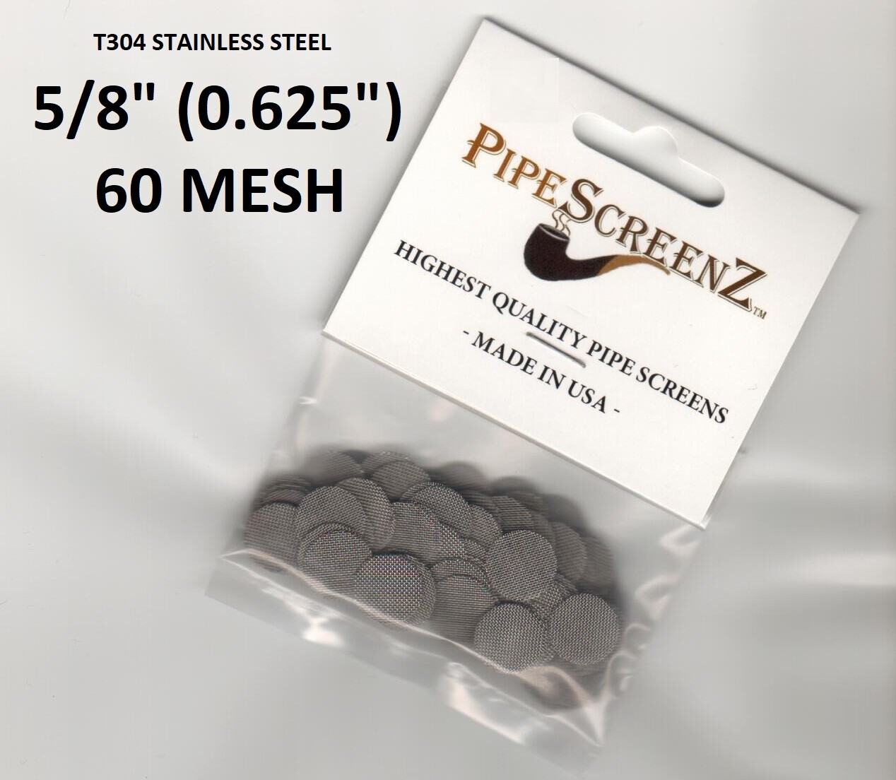 100+ count Stainless Steel PIPE SCREENS 5/8″ – 60 MESH – PipeScreenZ™ – USA Made