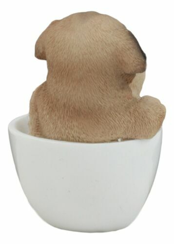 Realistic Mini Adorable Pug Dog Teacup Statue 3″H Pet Pal Dog Breed Figurine
