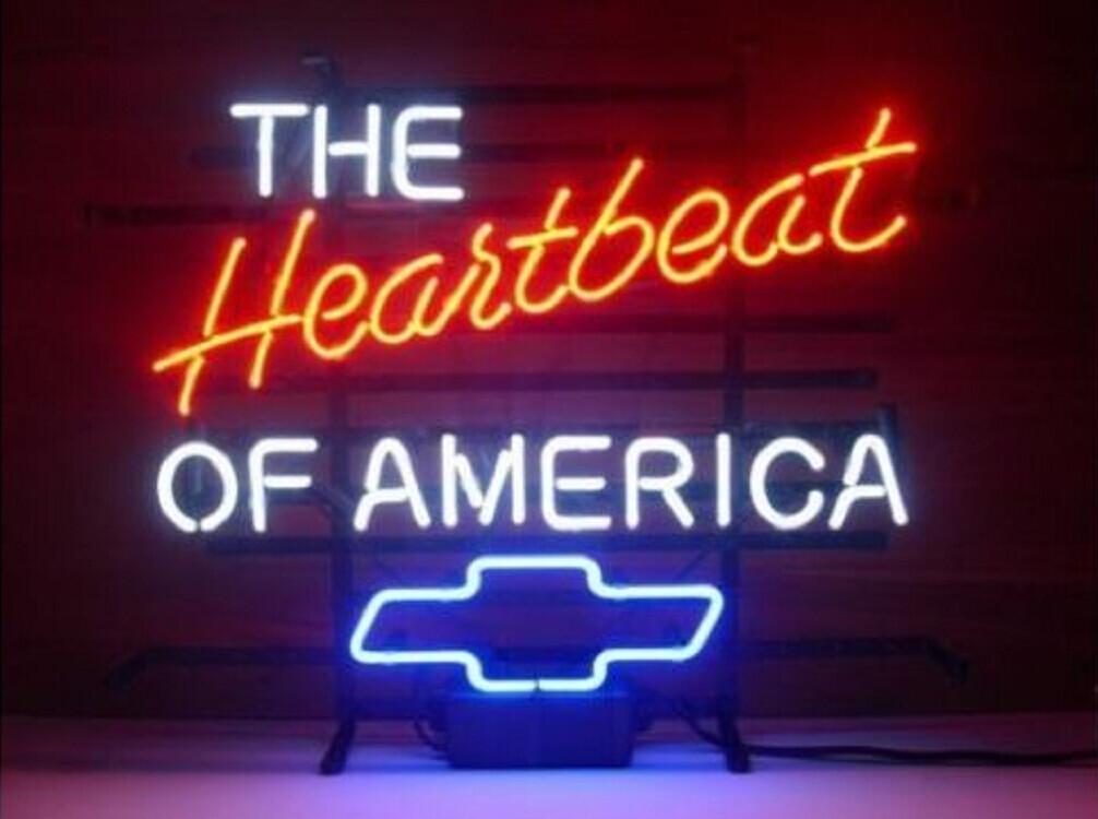 US STOCK The Heartbeat of America Car Vintage Neon Sign Bar Man Cave Decor 24″