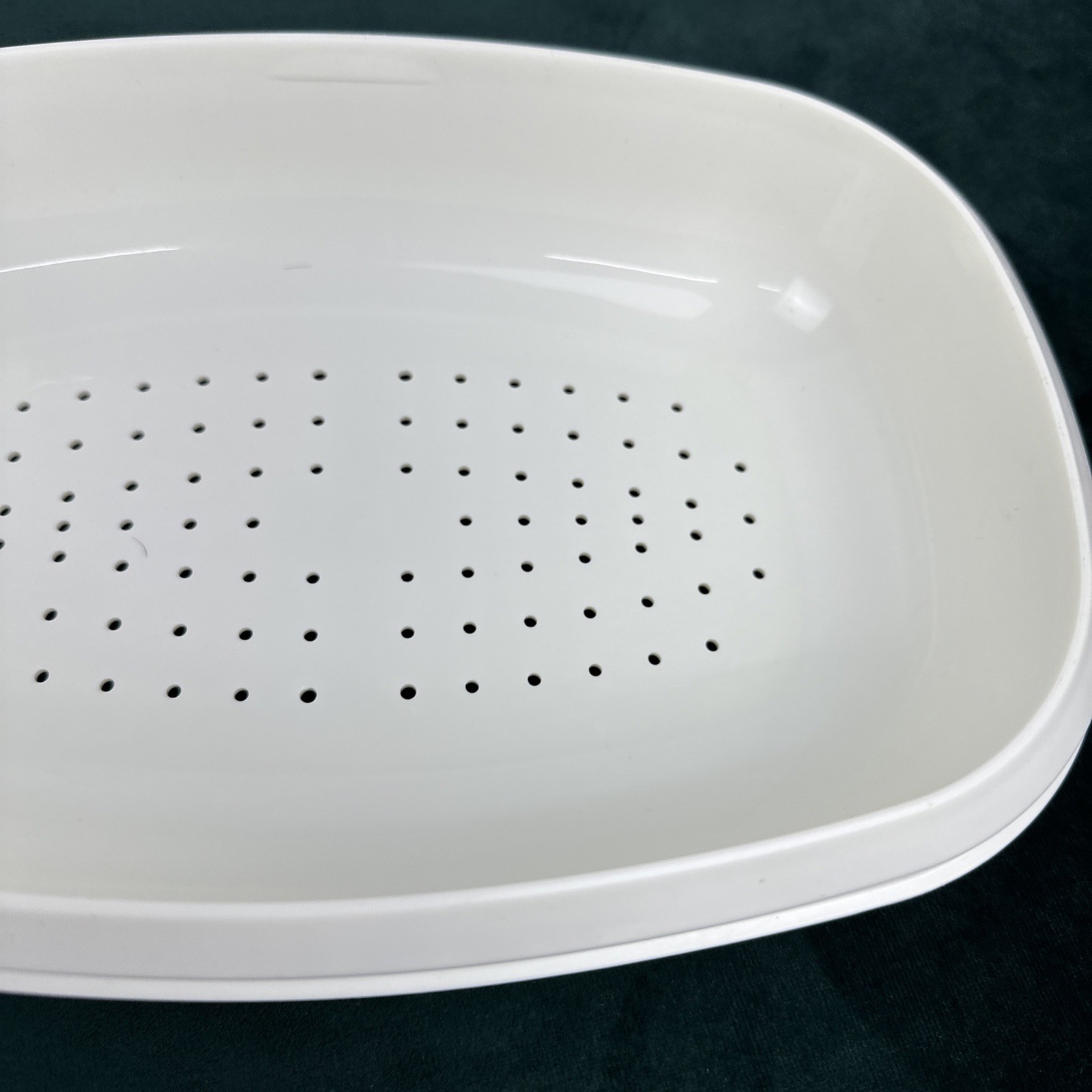 Vintage Tupperware Microwave Vegetable Rice Steamer Almond
