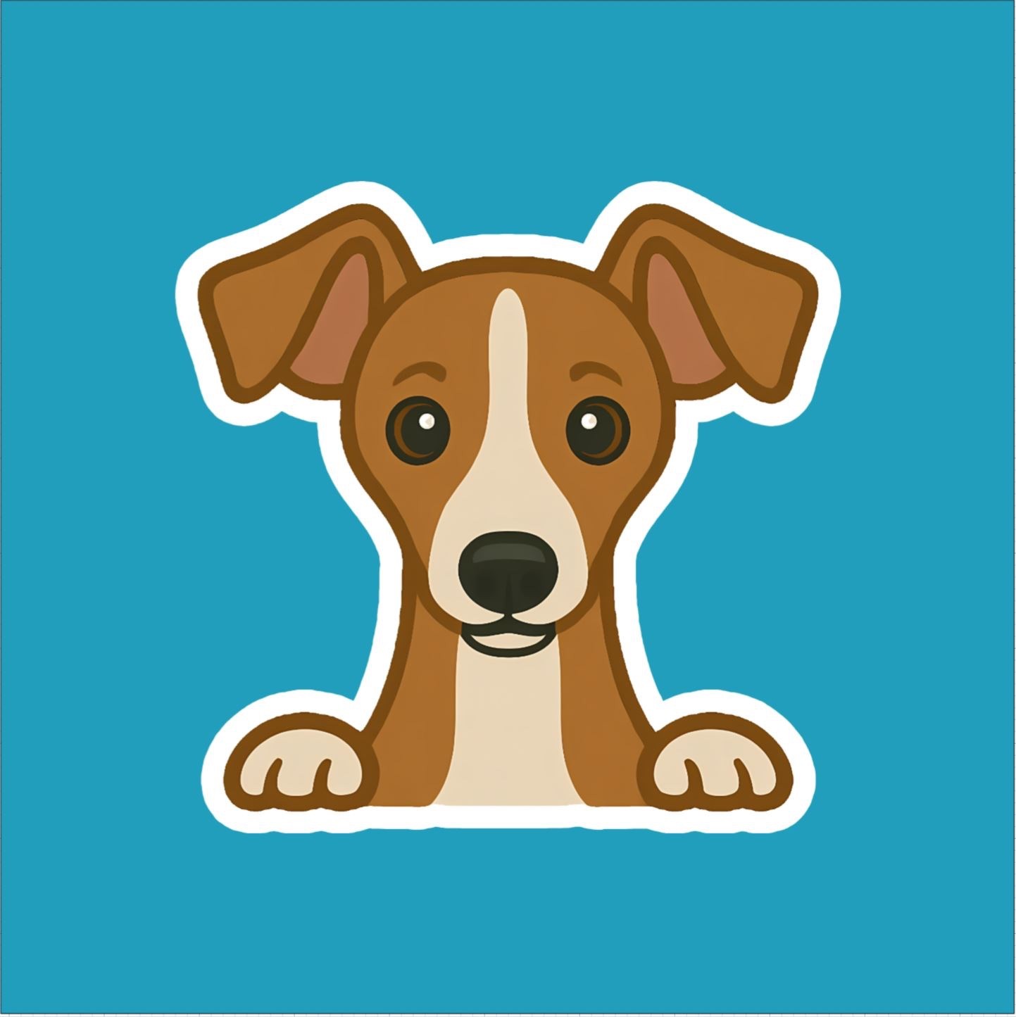 Italian Greyhound Peeking Sticker