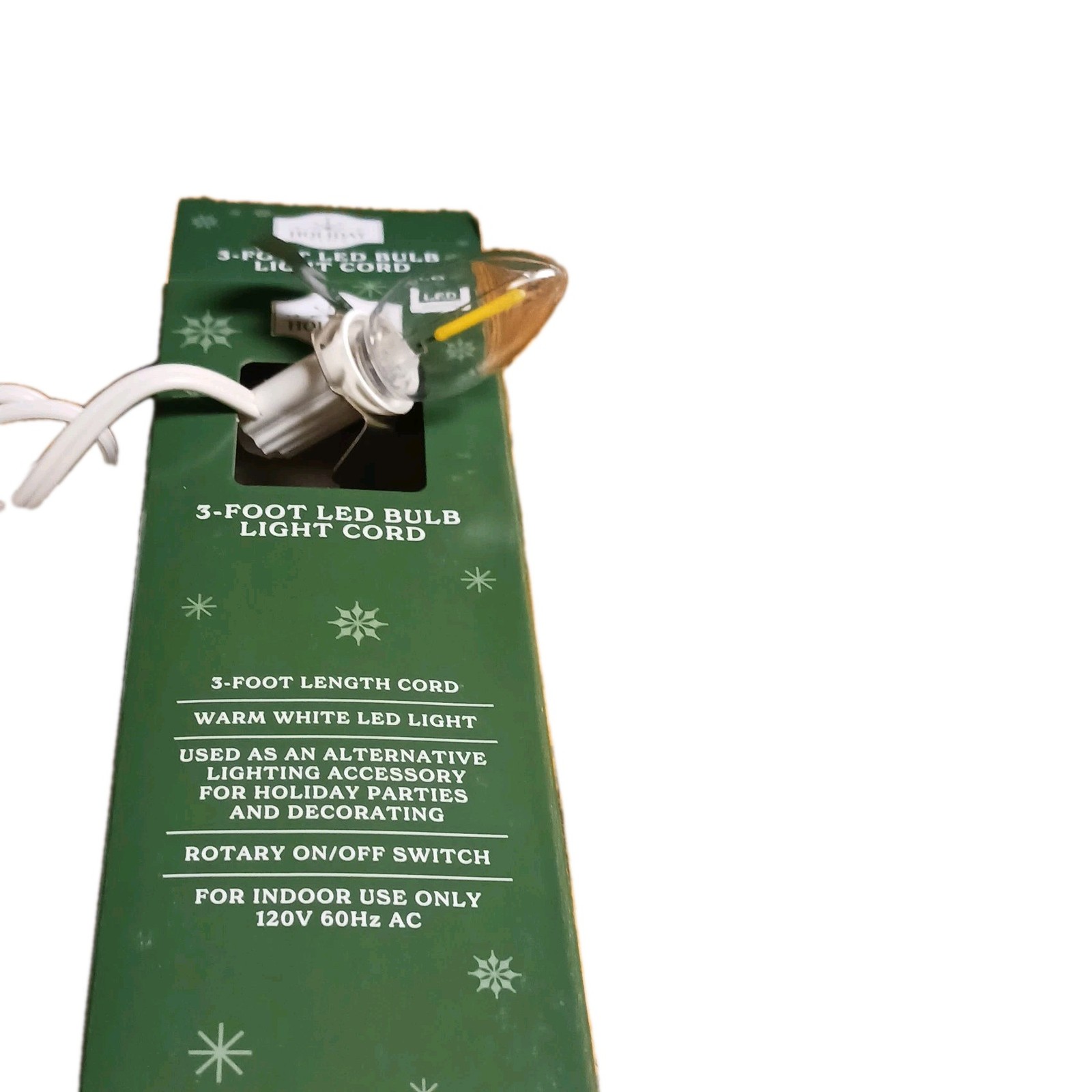 Christmas Snow Village 3 Foot Led Bulb Light Cord