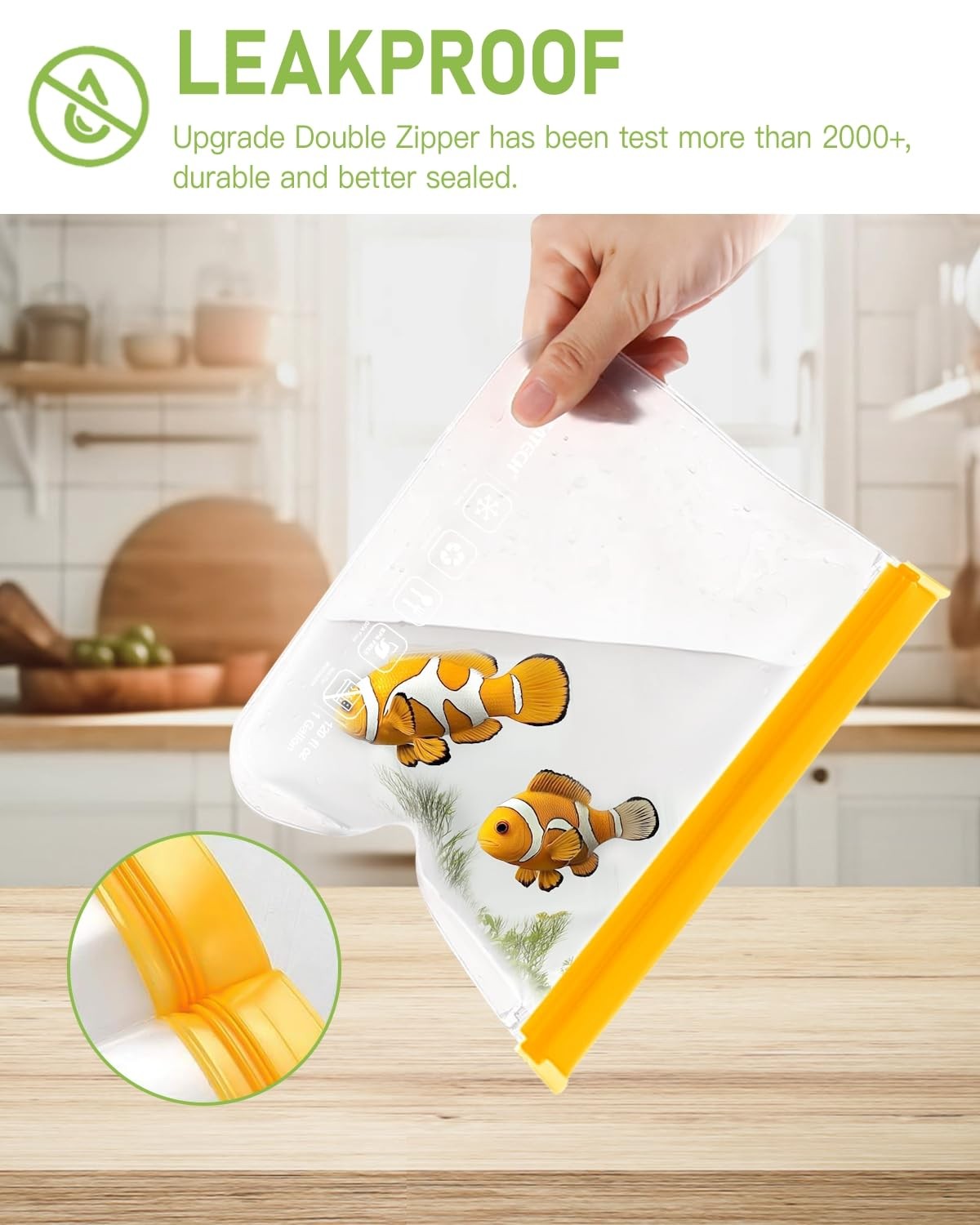 IDEATECH 20Pack Reusable Bags Dishwasher Safe, Leakproof Combo, Multicolor