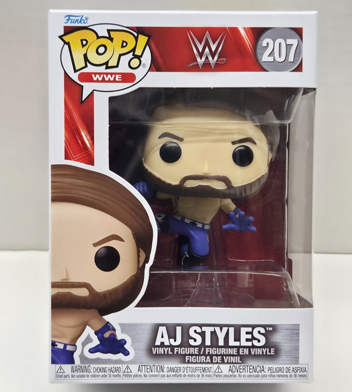 AJ STYLES – WWE / WWF Funko POP! #207 Collectible Vinyl Figure NEW / MINOR WEAR