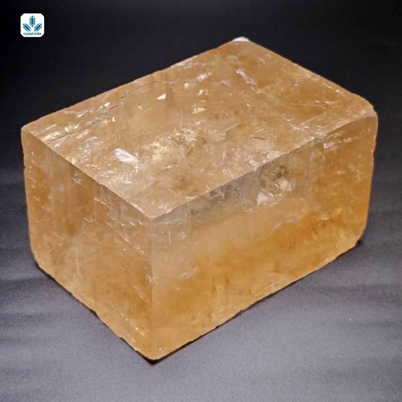 1220g Natural Iceland Optical Calcite Yellow Crystal Rhomb Mineral Specimen