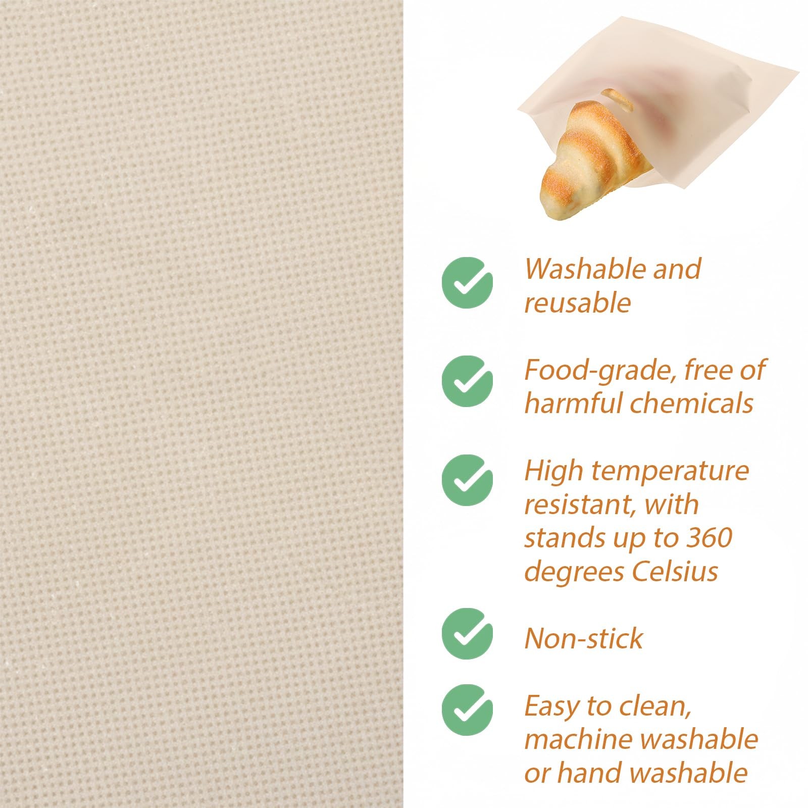 10 Pack Brown Reusable Toaster Bags 6.5 x 6.3 Inch