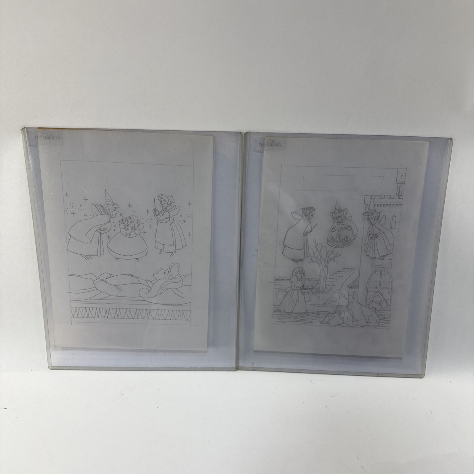 Disney Sleeping Beauty Original Production Animation Drawings Lot 2 Aurora