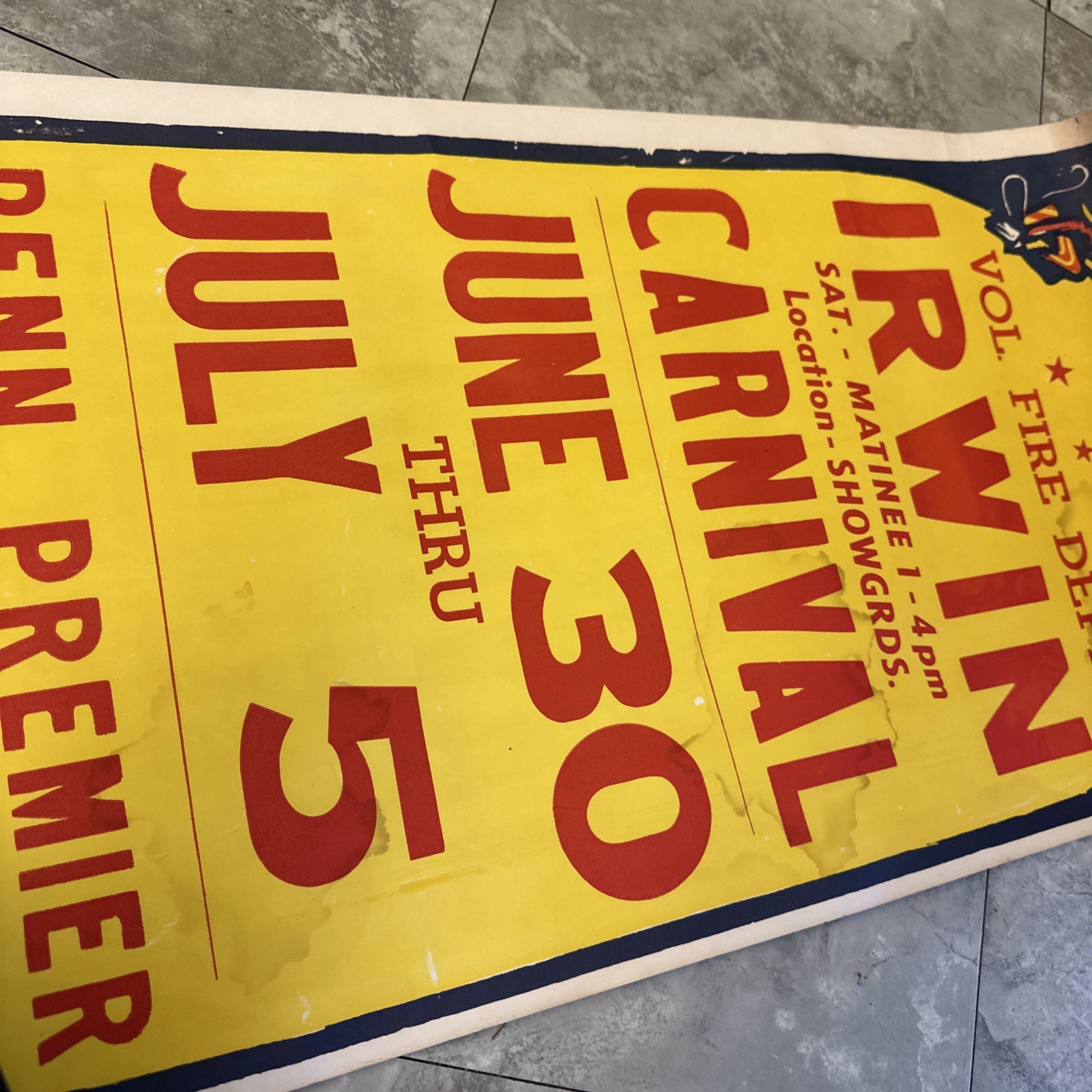 Irwin Carnival – Triangle Poster Co. Pittsburgh PA – Clown Circus Fire Dept
