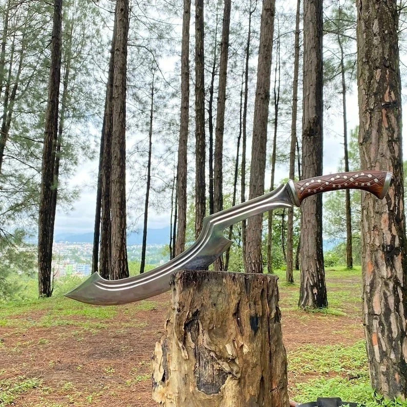Custom Handmade 31” Survival Khopesh Sword | Carbon Steel Blade | Hunting Sword