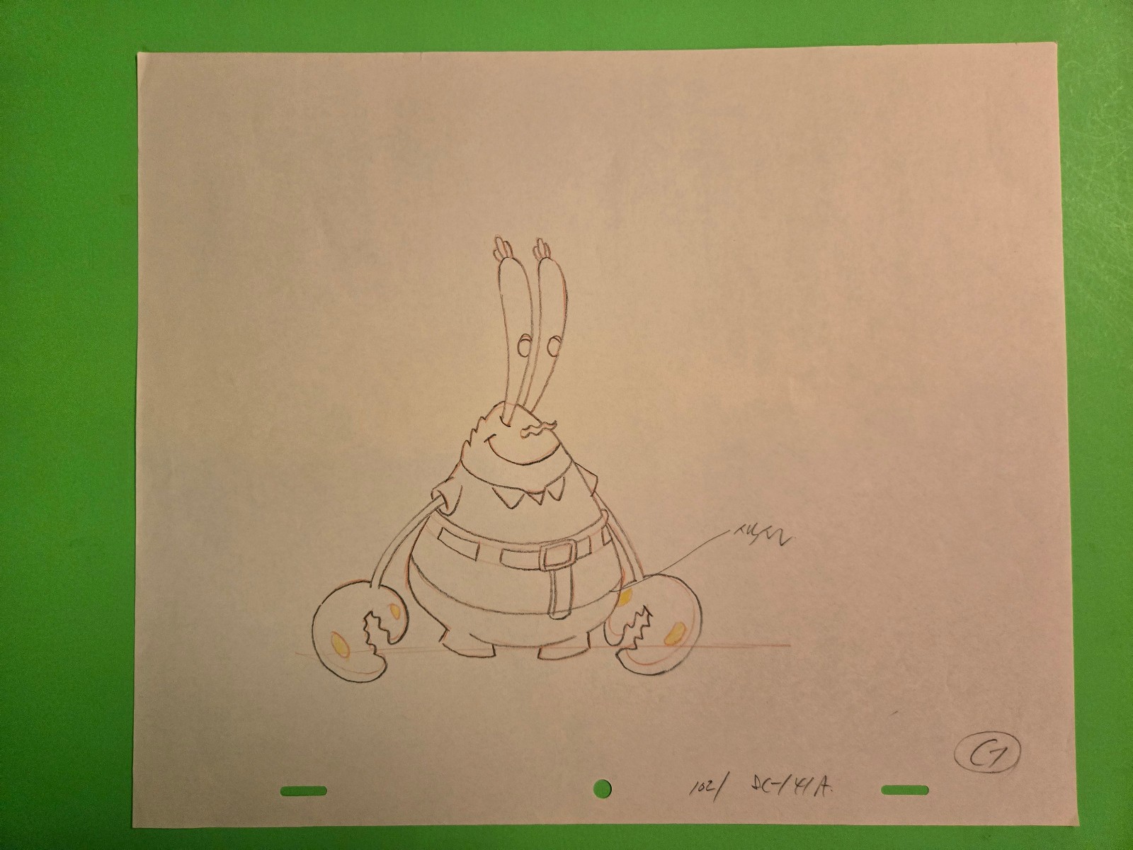 SPONGEBOB SQUAREPANTS ORIGINAL PRODUCTION CEL CELL DRAWING ANIMATION ART