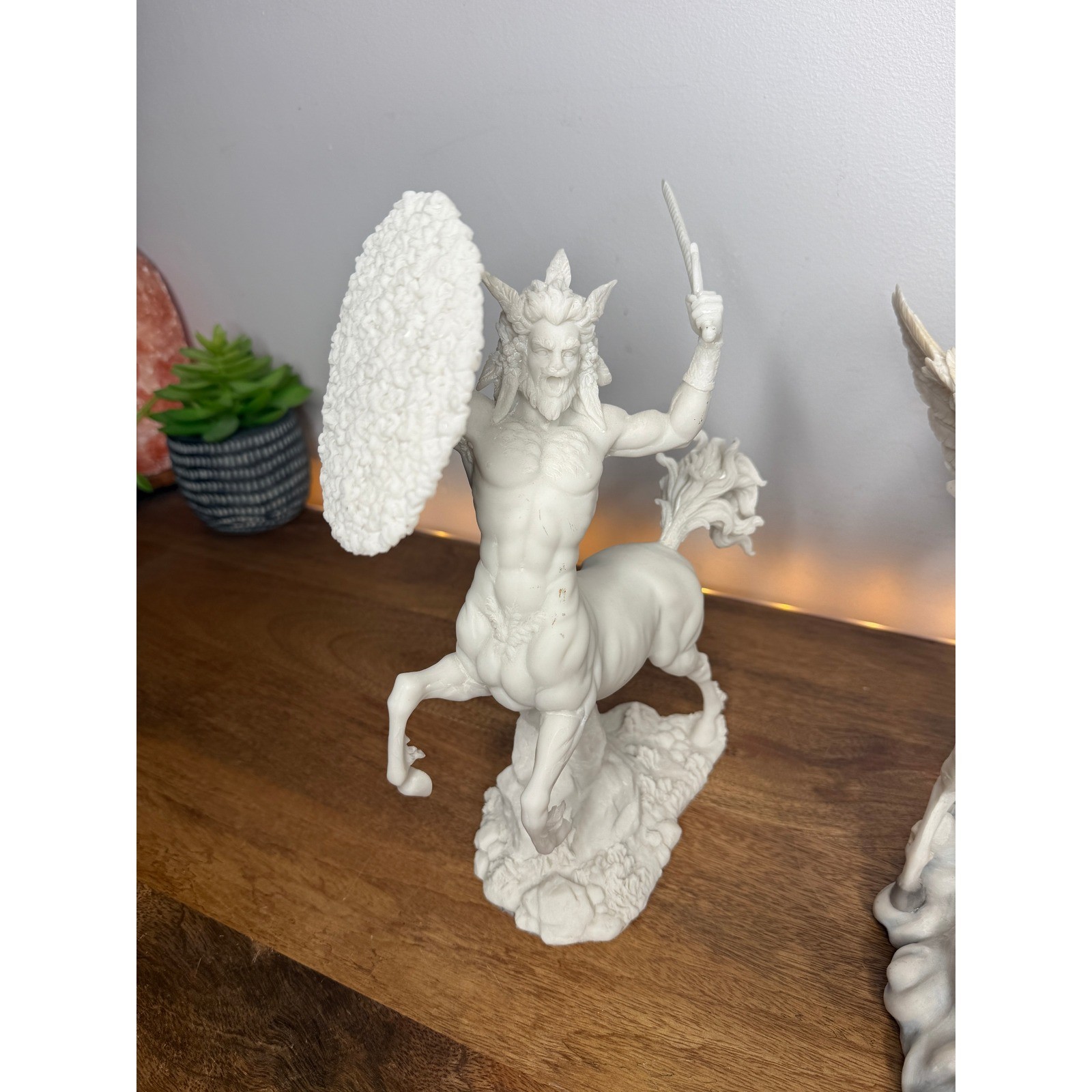 Lot of 3 White Pacific Giftware Mythological Statue Set Centaur Pegasus Warrior