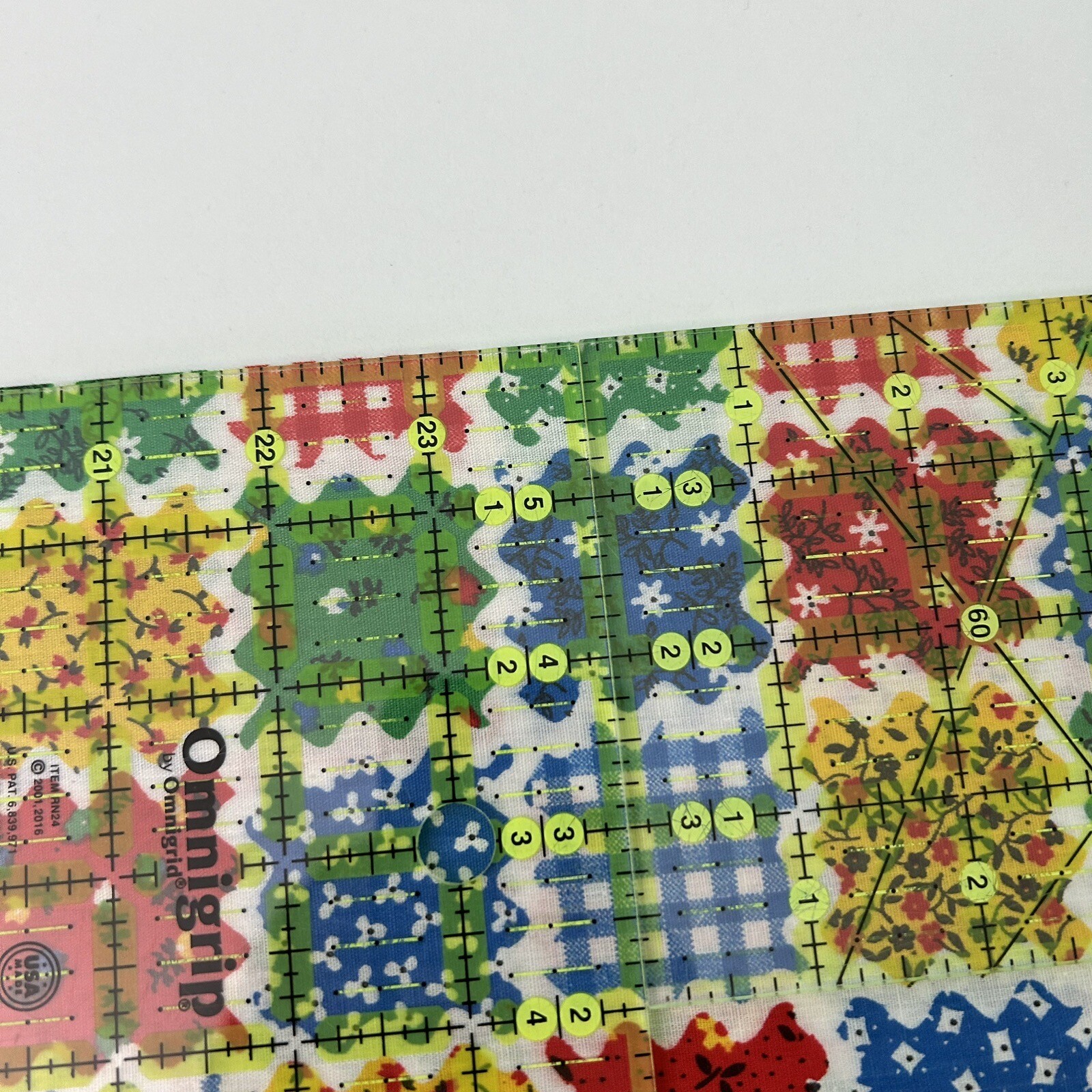 Vintage Colorful Gingham & Floral Square Cotton Fabric Round 36 Inch Radius