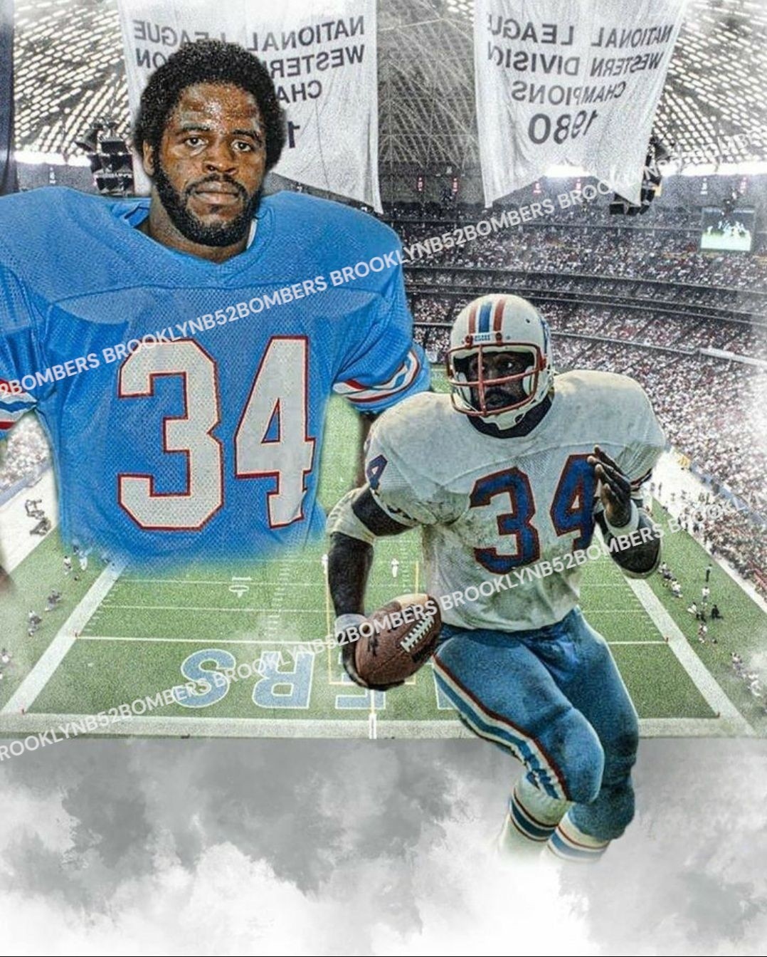 Earl Campbell Houston Oilers Custom Exclusive 8×10 Glossy Photo