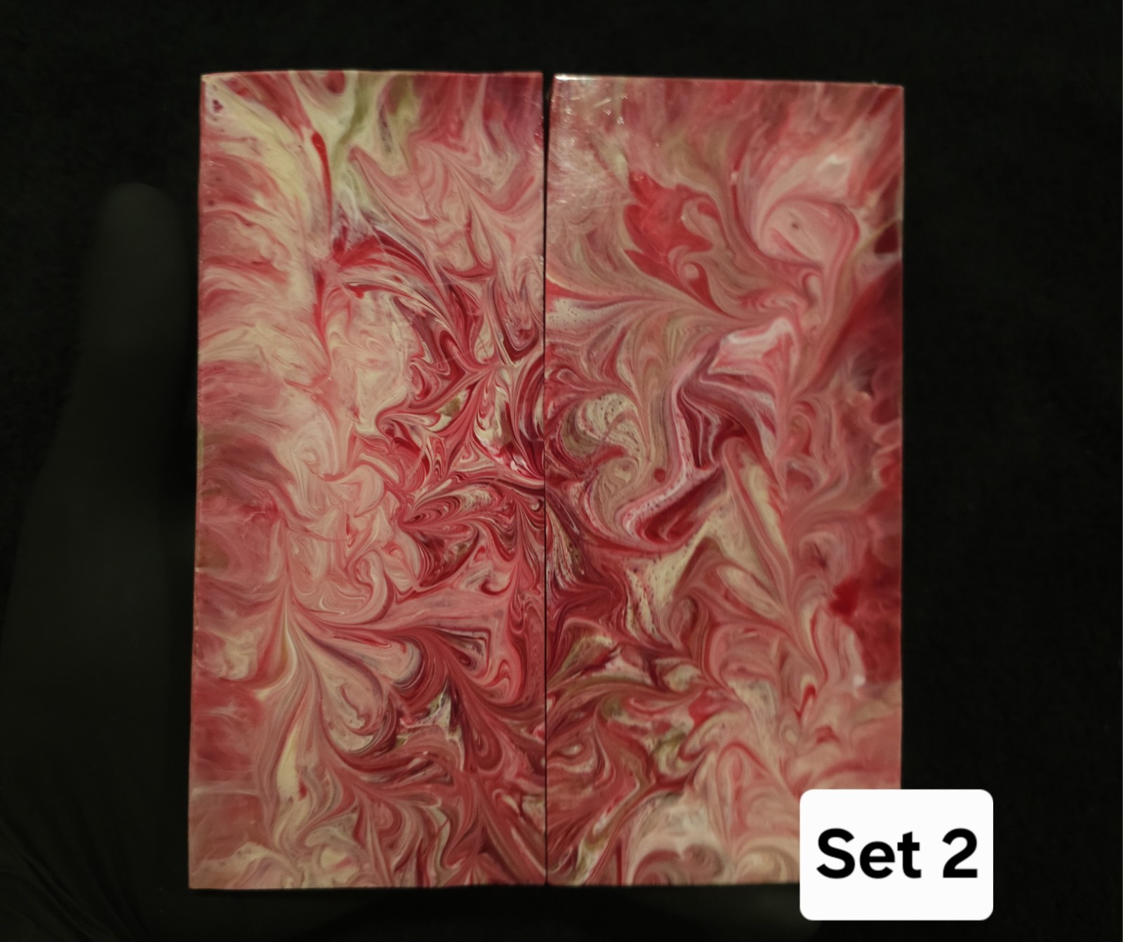 Resin Knife Scales – Carmine – Handmade Epoxy Handle Material – 5¾” × 2½” × ⅜”