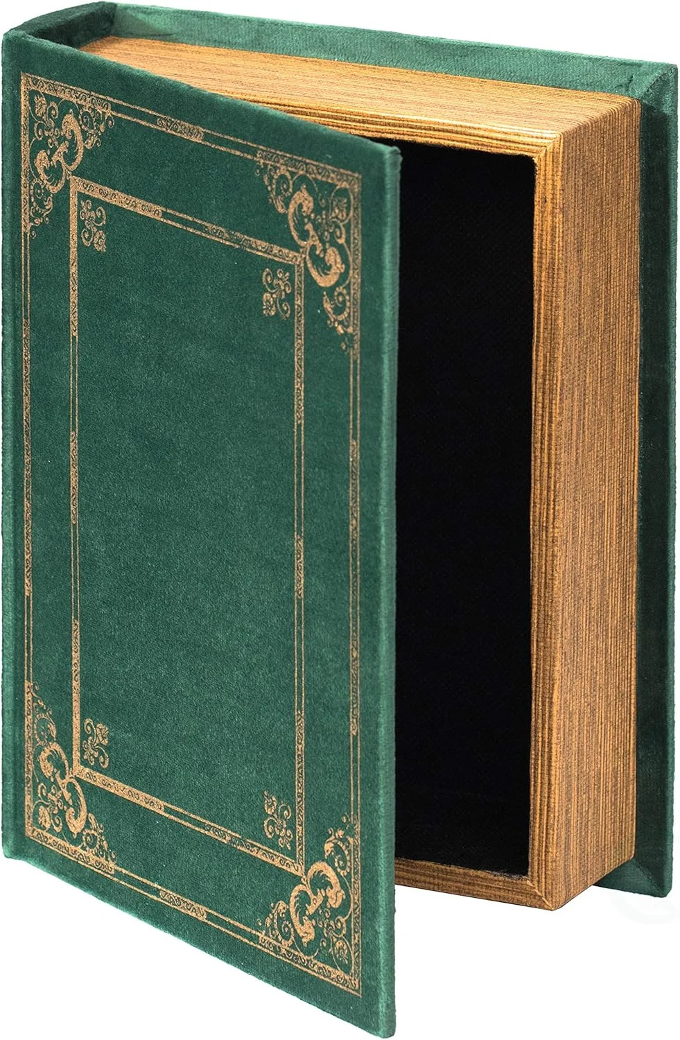 Decorative Vintage Book Shaped Trinket Storage Box- Green