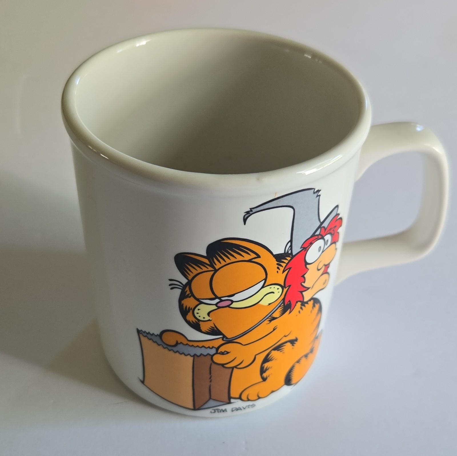 VTG Garfield Coffee Mug Ceramic 1978 Halloween Trick Or Treat Witch
