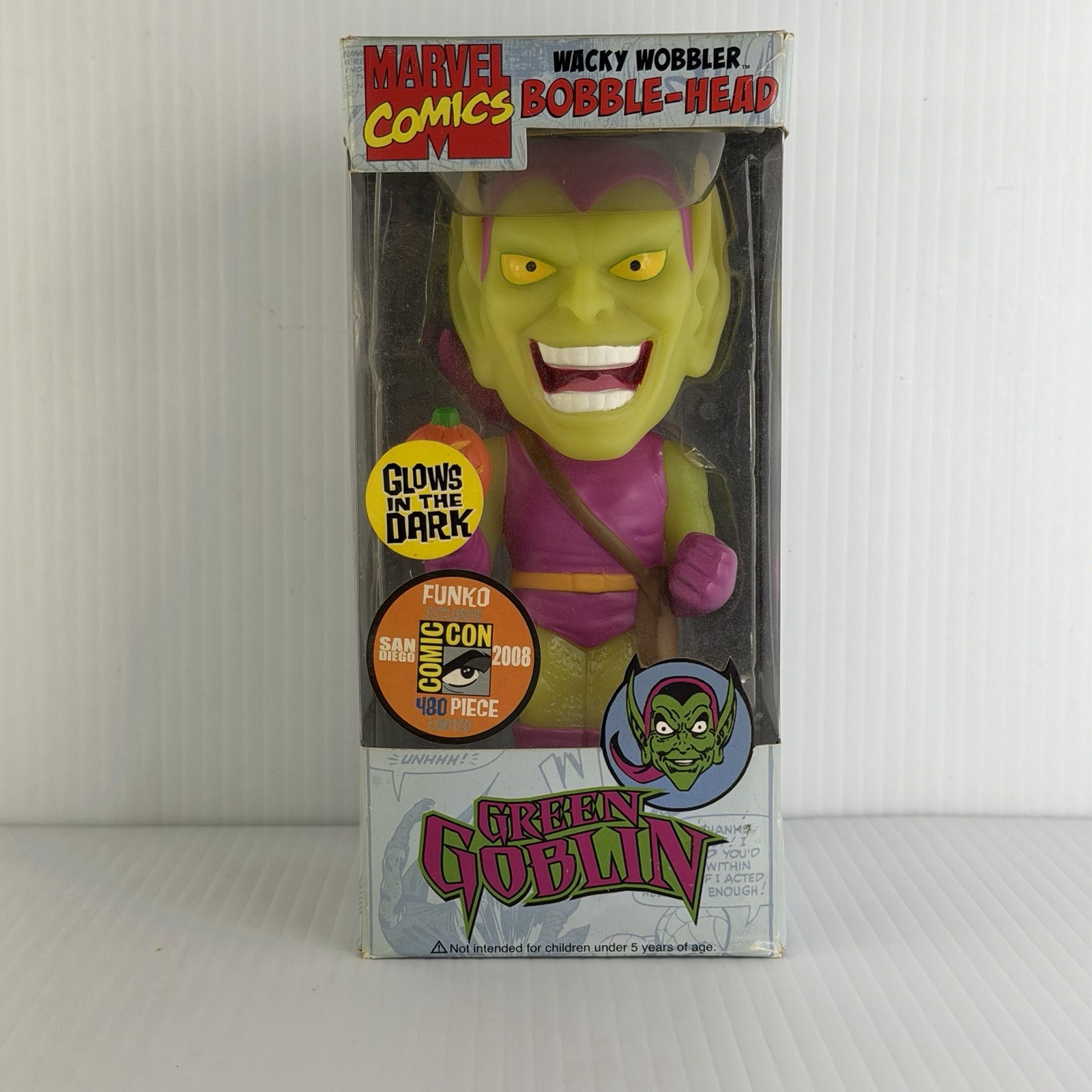 Wacky Wobbler Marvel Comics Green Goblin Glow in the Dark 2008 SDCC – 480 Pieces