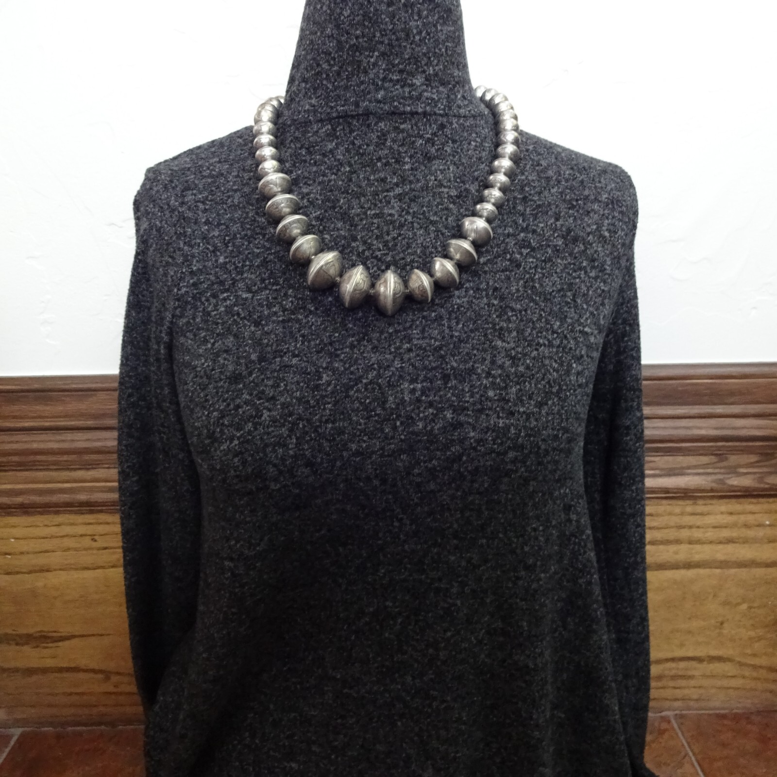 BUFFALO DANCER CoinSilver Bead NECKLACE Walking Liberty Half Dollar QUARTER DIME