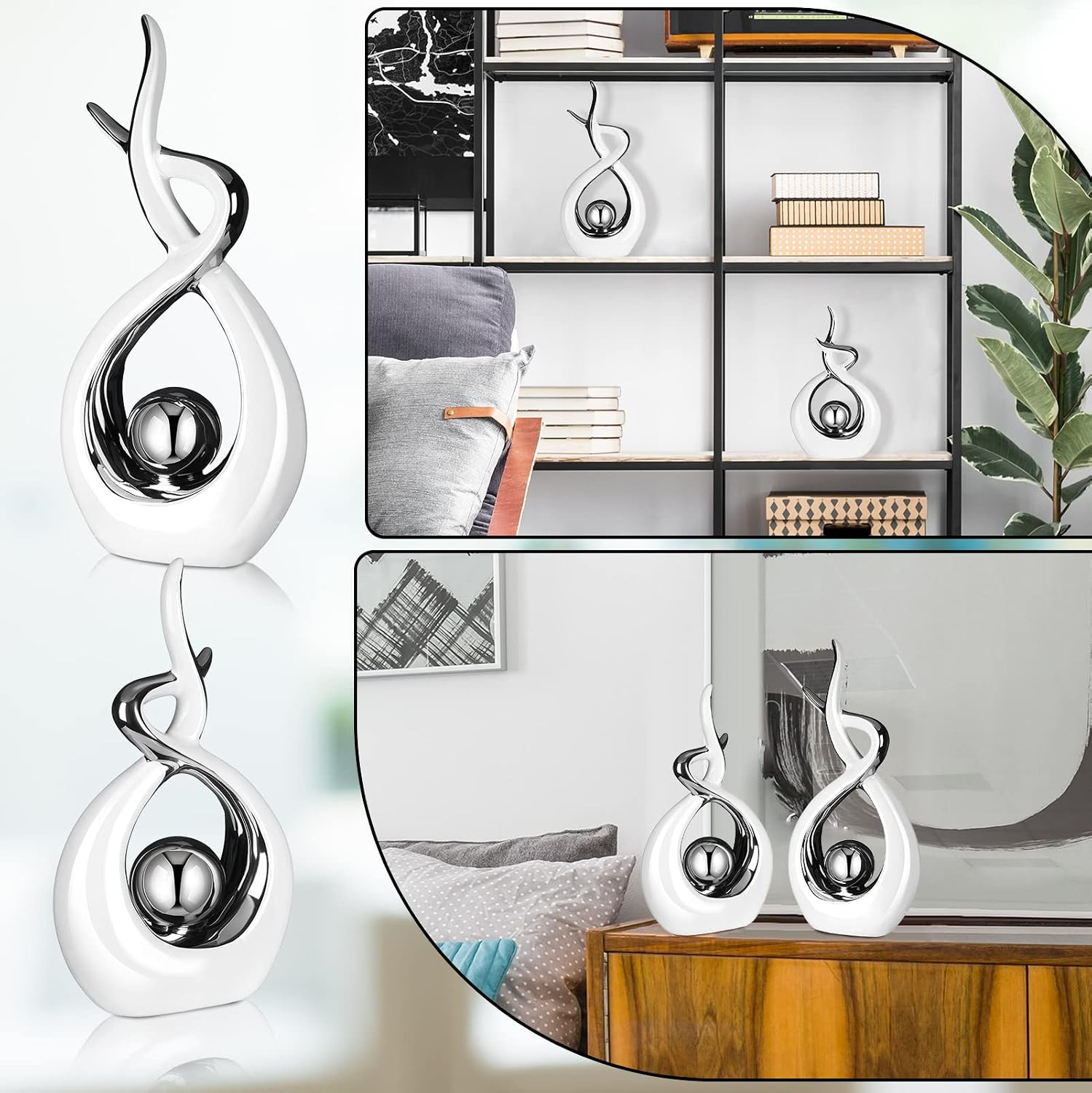 Gerrii 2 Pcs Modern Room Ceramic Decor Center Pieces Table Decorations Ceramic S