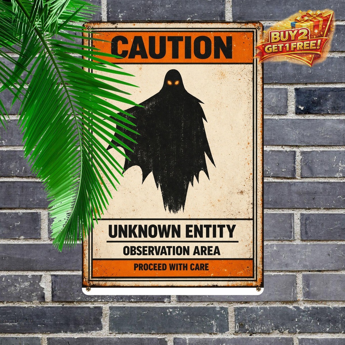 Mothman Warning Cryptid Metal Sign Vintage Urban Legend Mystery Wall Decor