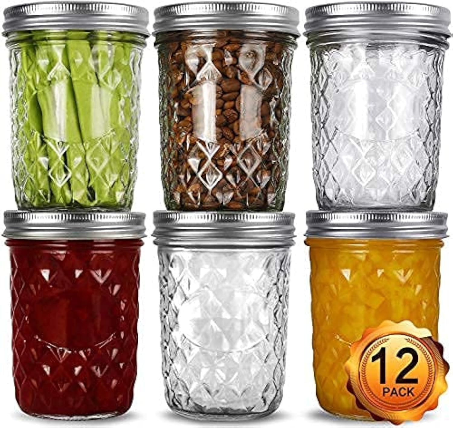 12 Pack 16 Oz Wide Mouth Mason Jars, Mason Jars with Lids and Bands | Wide Mouth