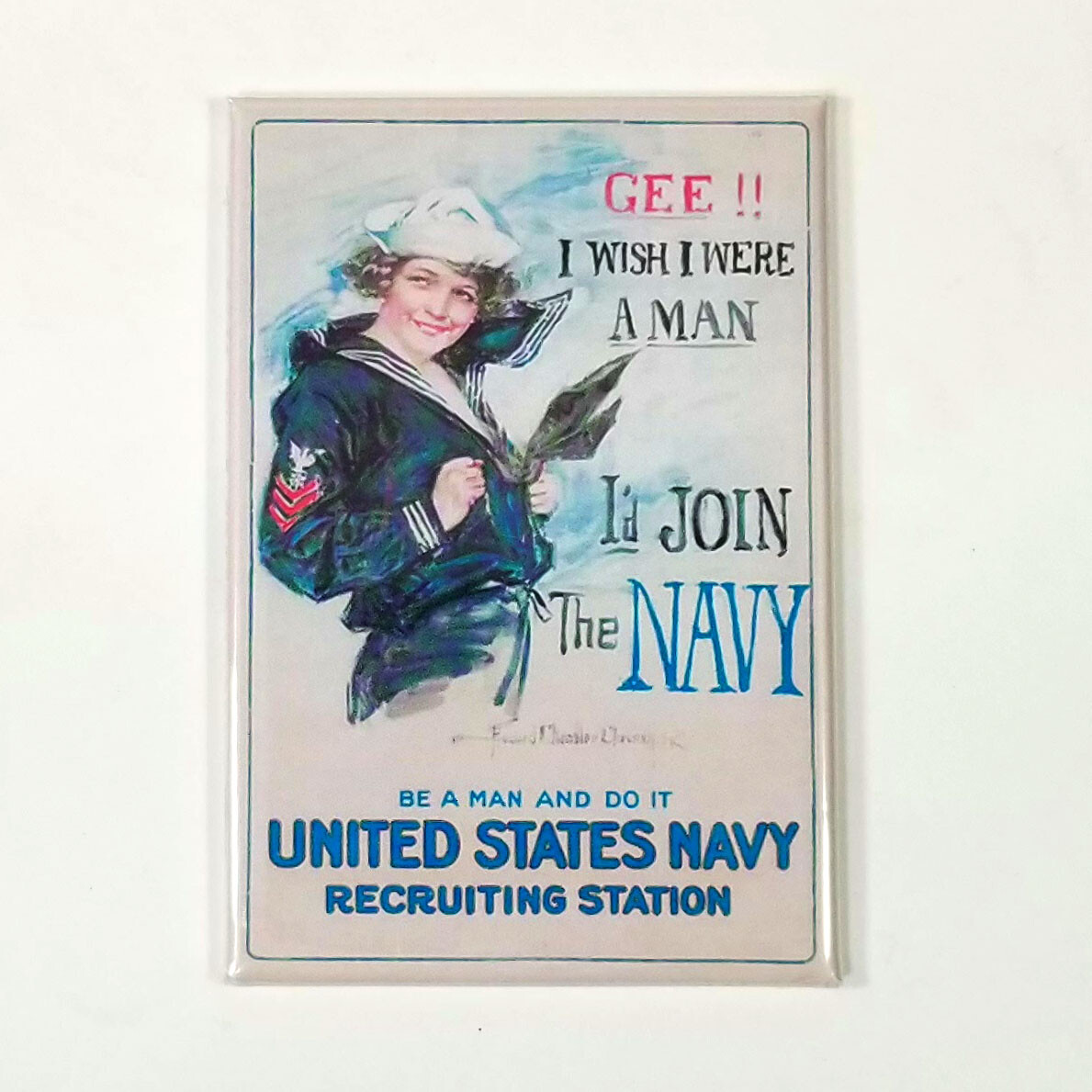 Fridge – Locker – Tool Box Magnet 2×3 Inch | WW2 WWII US Navy Recruiting Poster
