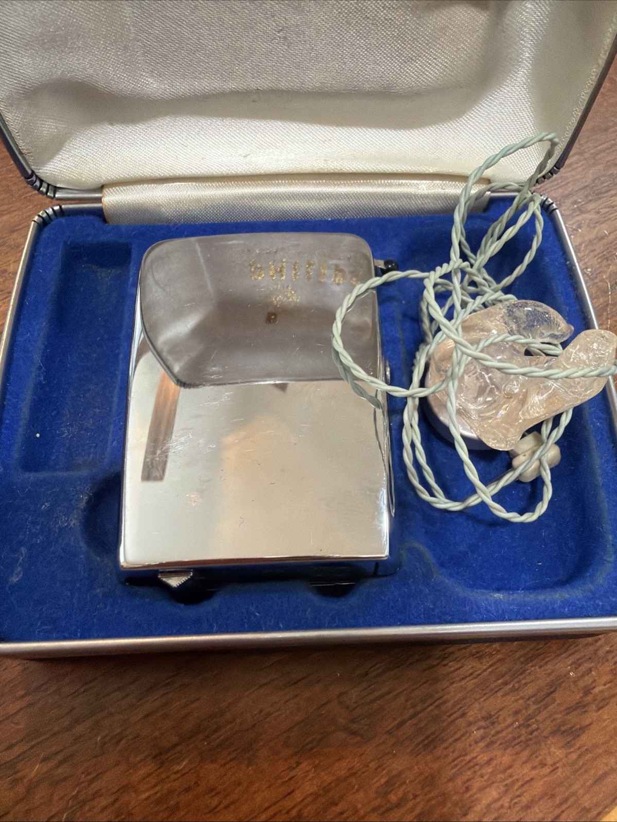 Vintage Philips Hearing Aid Pocket Body Aid w Case Mid Century Medical