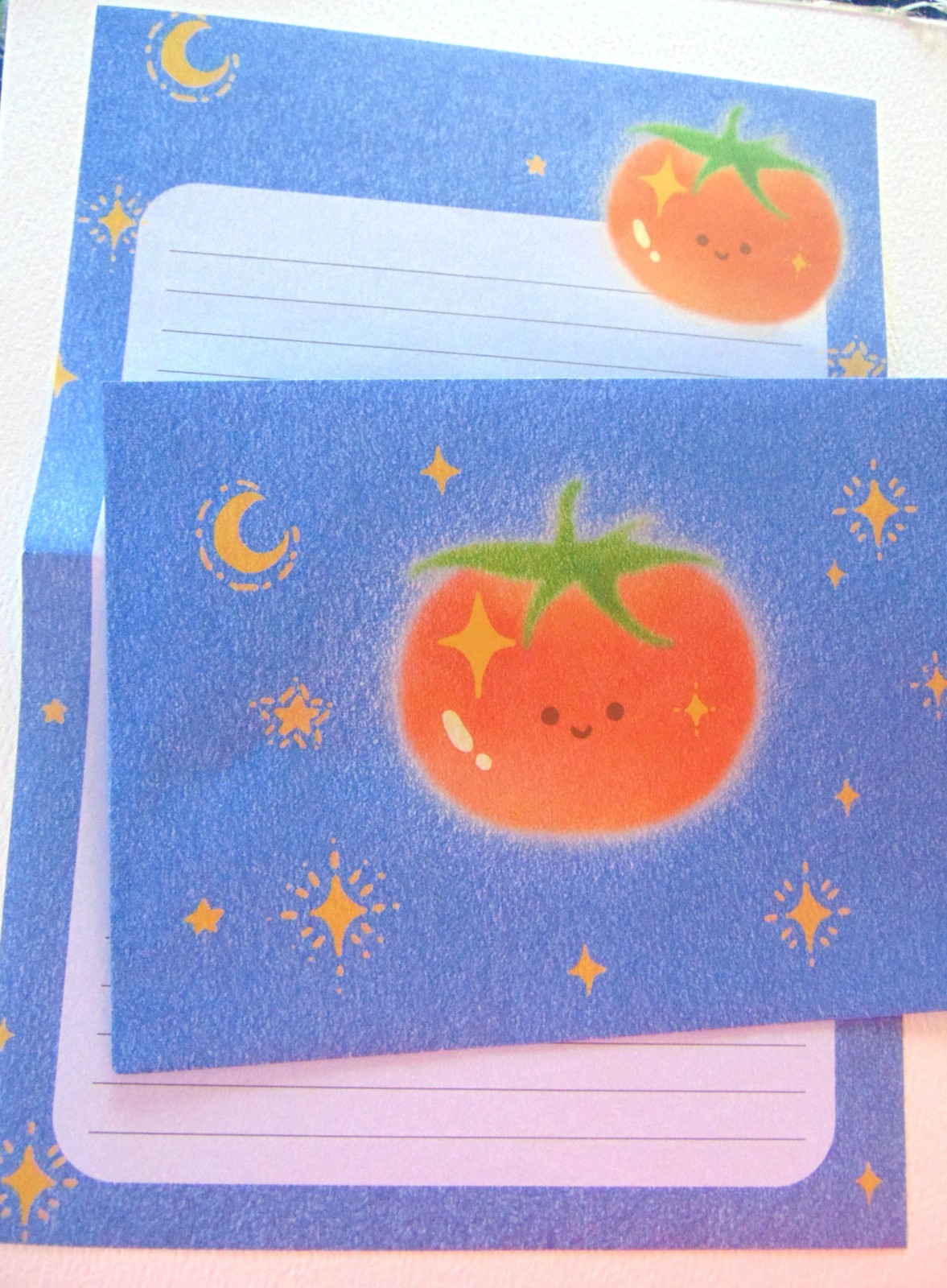 1 Kawaii “Tomato” themed letter set, loose stationery!!