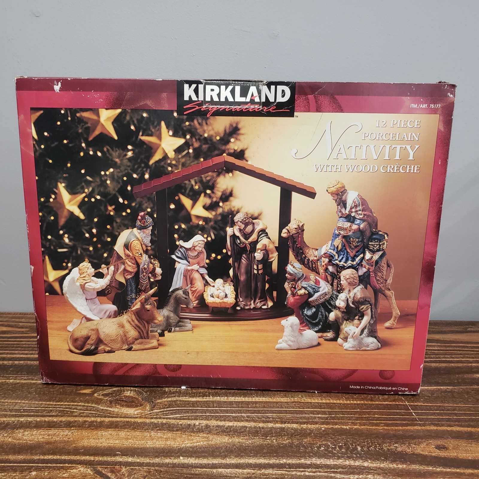 Vintage Kirkland Signature Nativity Set 12 Pieces No Wood Creche Base #75177 New