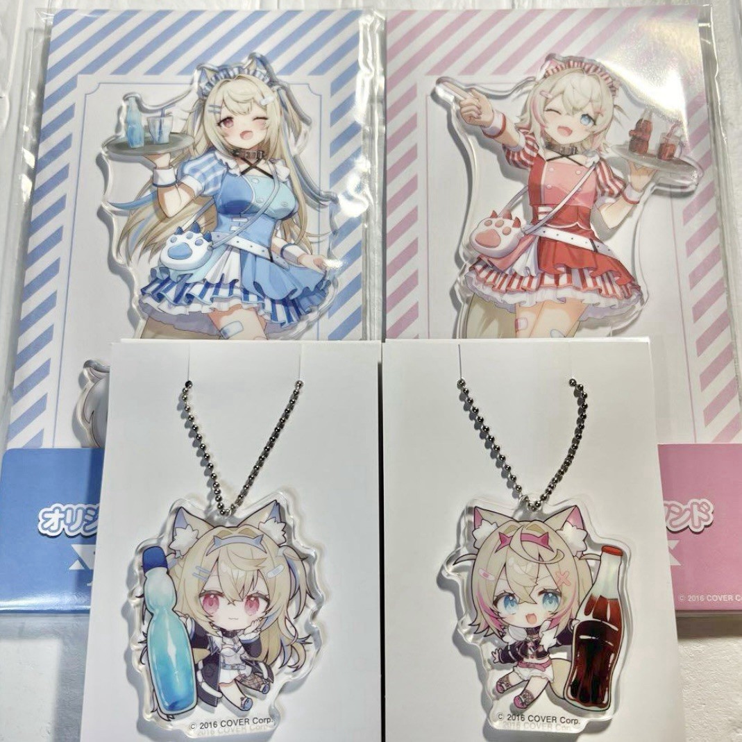 Hololive × Family Mart FUWAMOCO Acrylic Stand & Keychain Fuwawa Mococo Abyssgard