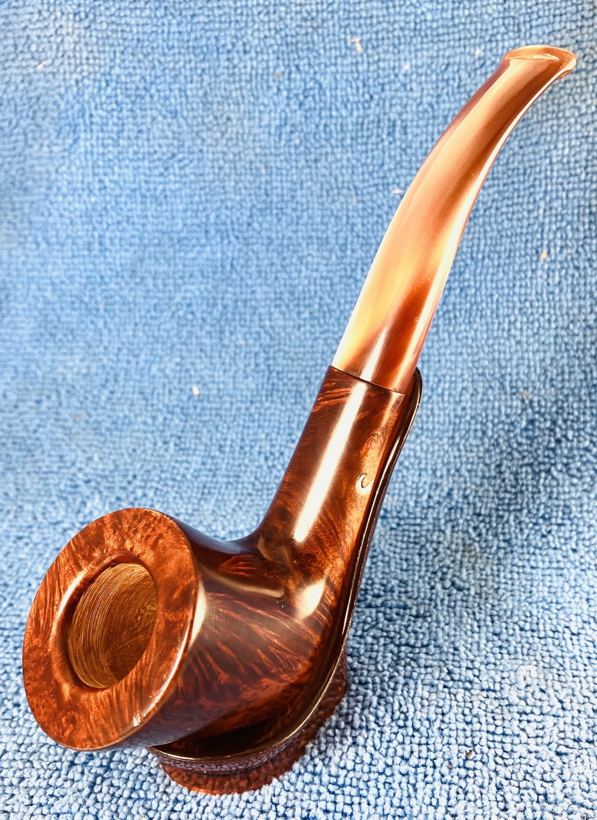 Carl Harris Silver Grade Dark Brown 1/4 Bent Dublin BrownSwirl Acrylic Stem