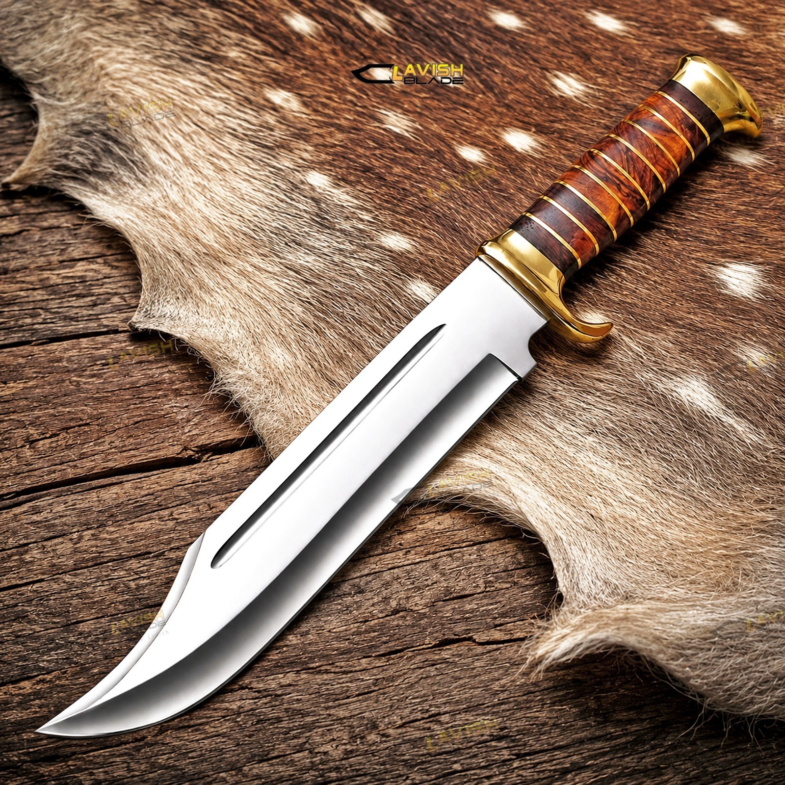18″ D2 Handmade Hunting Crocodile Dundee High Polish Survival Bowie Knife Sheath