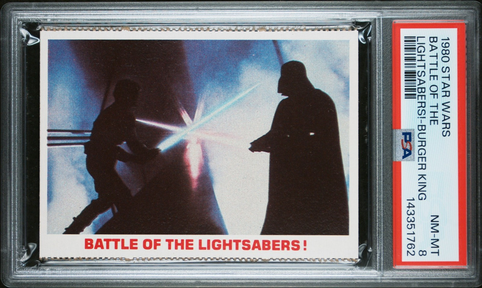 1980 Star Wars BURGER KING Battle of the Lightsabers PSA 8 COUPON+FREE SHIPPING!