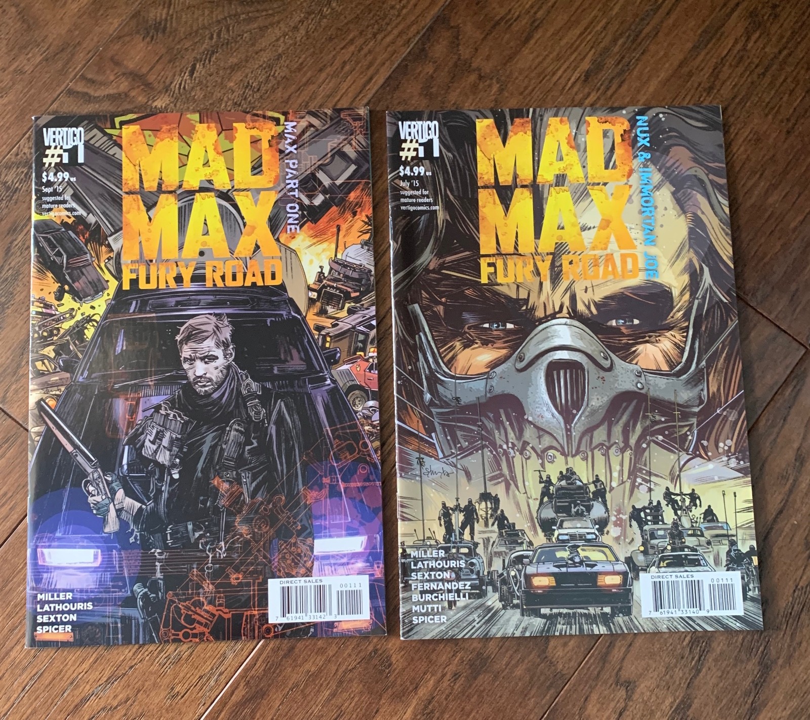 Mad Max Fury Road (Vertigo) Part One, Nux &Immortan Joe Lot HTF NM Comic Books