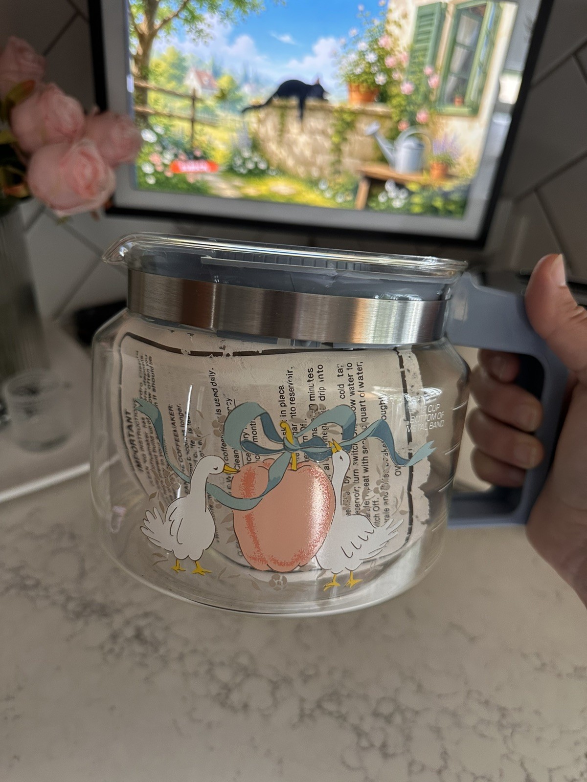 Vintage 90s proctor silex marmalade goose geese coffee pot nib