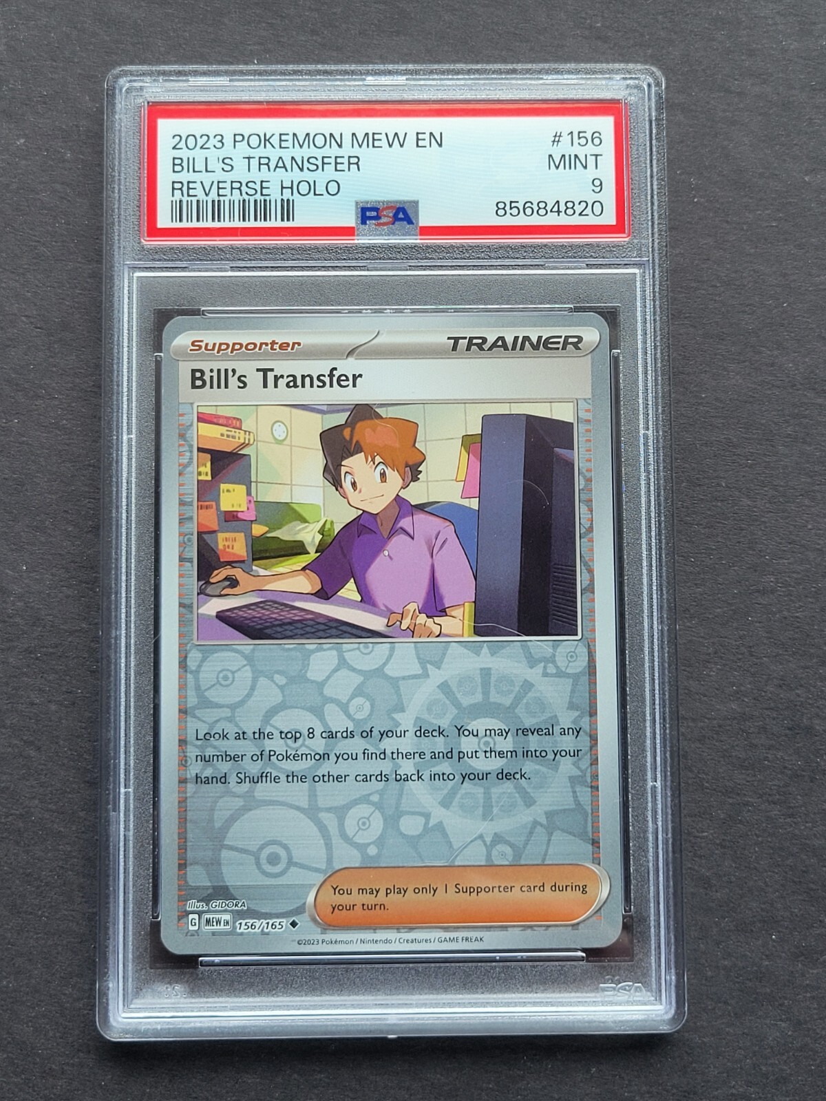 PSA 9 BILL’S TRANSFER 156/165 – S&V 151 REVERSE HOLO ENGLISH – MINT