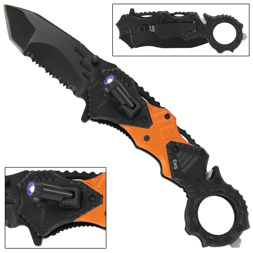 Floodlight EMS Rescue Tactical Emergency Pocket Knife – Rescue Blade -Multi-Tool