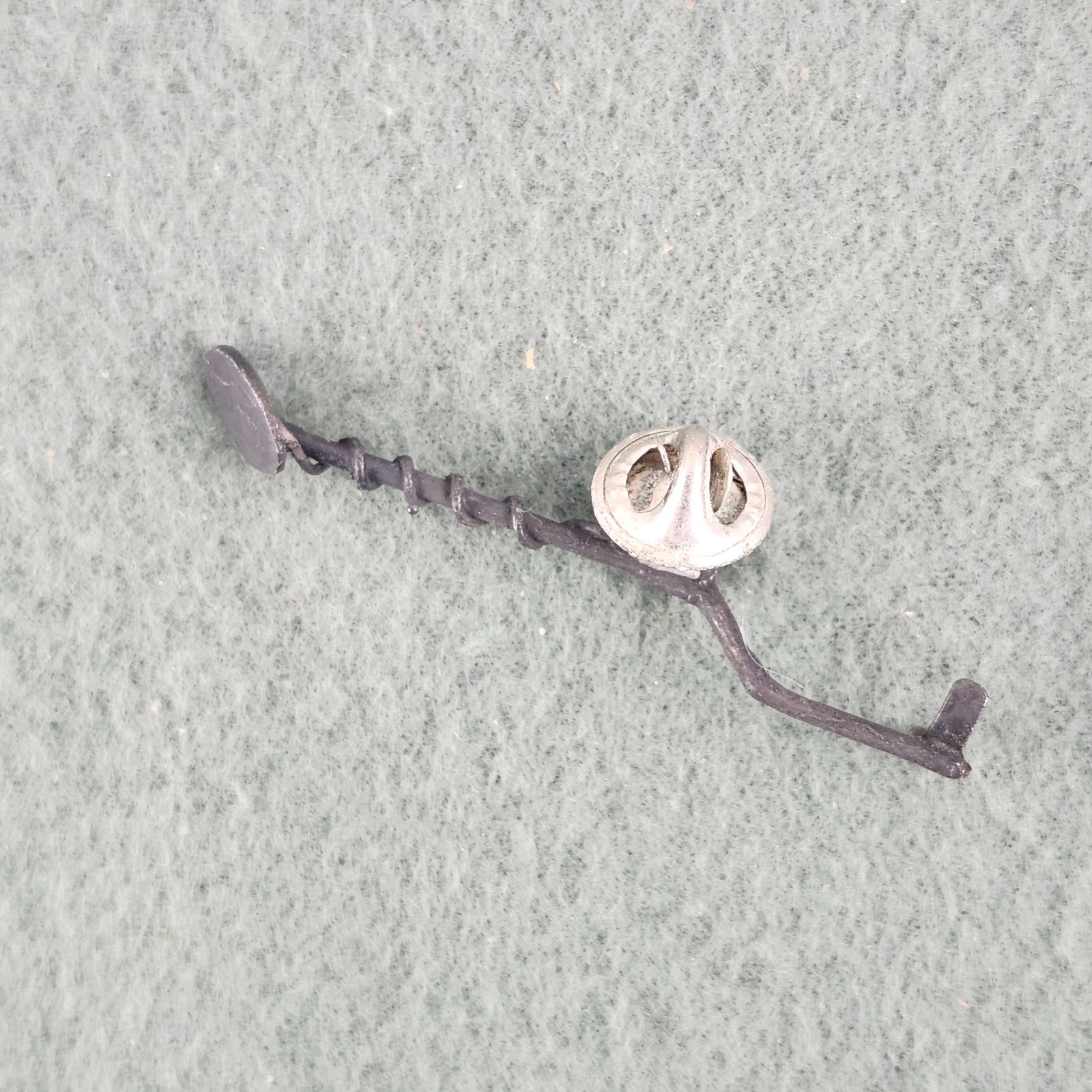 Vintage Black Metal Detector Lapel Pin Archaeology Treasure Hunt