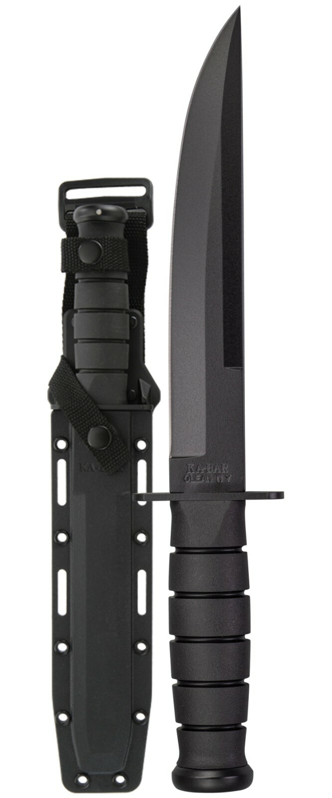 KA-BAR 1266 Modified Tanto Fixed 8 in 1095 Cro-Van Blade Kraton Handle w/Sheath